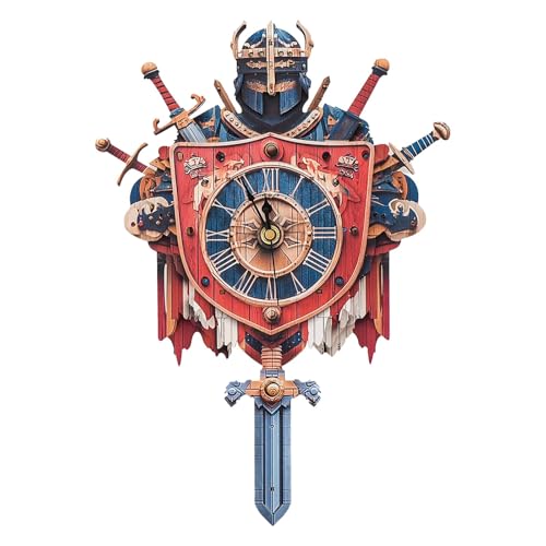 3D Puzzles for Adults, Knight Wall Clock 3D Wooden Puzzles Clock Kits for DIY Birthday Gift for Women Men Home Decor Holiday Christmas - color: Knight