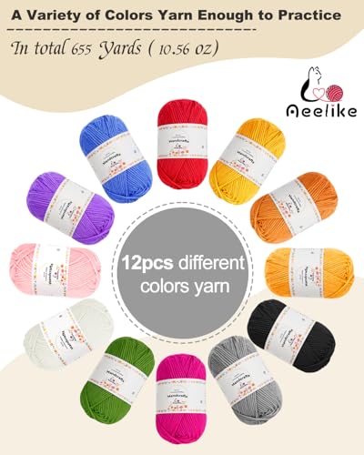Aeelike Crochet Kits for Beginners Adults Kids, Complete Crochet Set, Black - color: Black