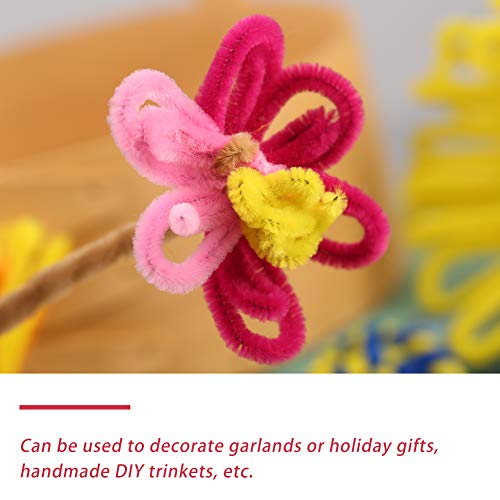 100 Pieces Pipe Cleaners Craft Chenille Stem Pink Pipe Cleaners - color: Pink