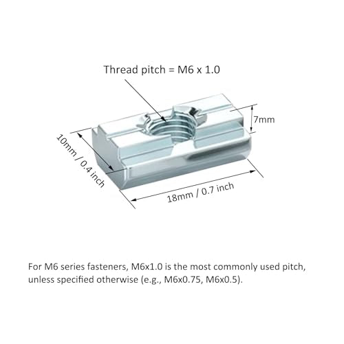 100Pcs 25 & 10 Series Aluminum Extrusion Profile M6 T-Slot Slide Nuts Hardware for 1 Inch x 1 Inch 1" 1010 1020 2525 2550 Extruded Aluminum Fastener Accessories - style: 10 Series Type Nut