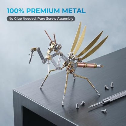 Steampunk Mantis 3D Metal Puzzle Model Mechanical Kits 150+ Parts 2-3 Hours Build No Glue Metal Craft Cool Geek Decor Gift for Adults Men Collectors (Mantis) - style: Mantis