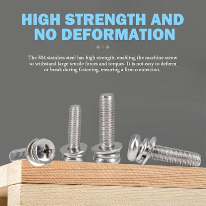 540PCS Machine Screw Phillips Truss Head Nuts and Bolts Assortment Kit - size: 3/4/5 mm, style: Round head machine screw
