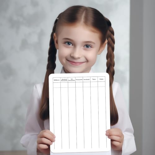 Math Manipulatives White Board for Students - Small White Board Dry Erase - Ideal for Classroom and Home Use - Long Division Double-Sided Dry Erase Board - 9x12 Inches - style: Division
