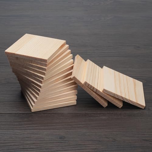 Wooden Blocks for Crafts,1/4″ Thick 3″ X 3″ Wood Squares for Crafting, Blank Unfinished Wood Blocks Pieces Planks Wooden Board for Paintings, DIY Plaques & Signs, Woodworking, Architectural Models - size: 3″x3″x1/4″ - 16PCS