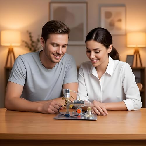 MagicTech Hot Air Stirling Engine Model L - Shape Educational Electricity Creative Physics JY22 - size: 6.3 x 3.1 x 4.3 Inch