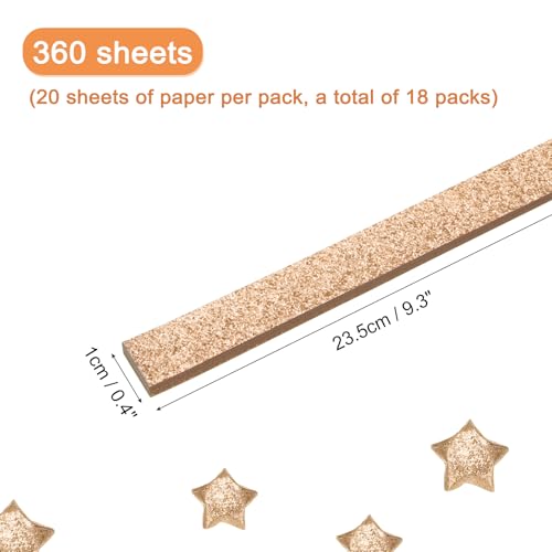 MECCANIXITY 360 Sheets Origami Paper Glitter Stars Papers Light Brown Fold Paper for Beginner Arts Crafts Projects,0.4 x 9.3 Inch - color: Light Brown, size: 0.4 x 9.3 Inch