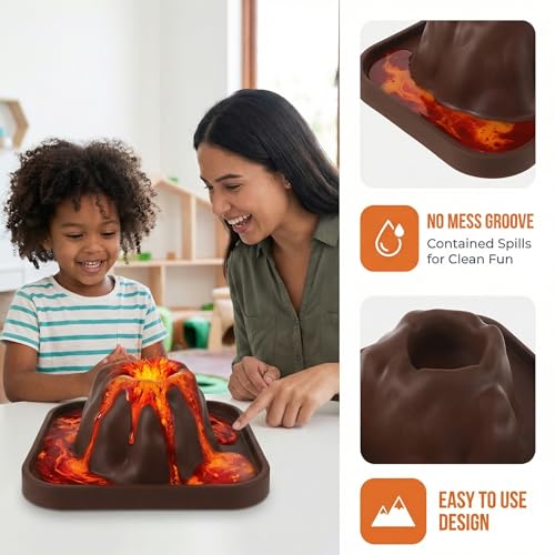 Toddmomy 5Pcs Volcanic Model Volcano Science Kit Eruption Toy DIY Demonstration Props Educational STEM Craft Kits for Classroom Homeschool Science Fair Projects - size: 15.00X12.00X6.50CM