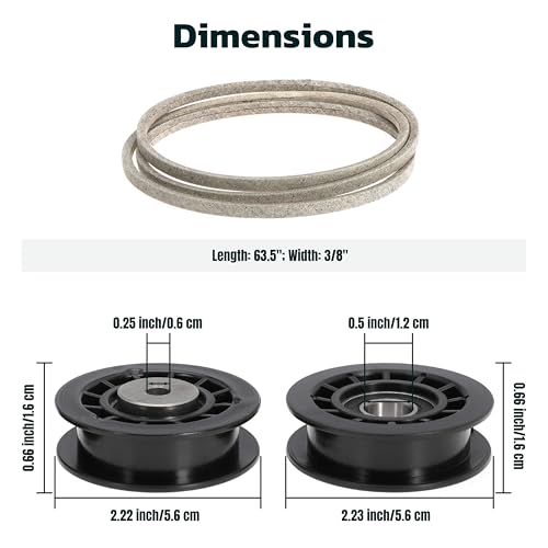 Idler Pulley Belt Repair Kit Replaces 587973001 587969201 580364609, fits for Husqvarna LC221A LC221AH Walk-Behind Lawn Mowers, for Husqvarna 22" AWD HU675AWD HU725AWD Mowers