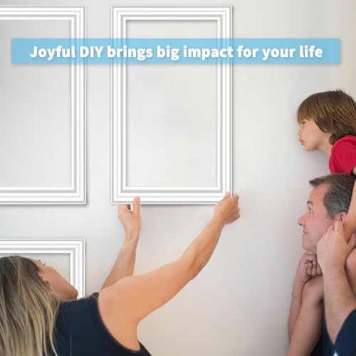 Art3d Premade Bilinear Frame Molding Set, Wainscoting Panels, 3 Whole Frame - color: Whole Bilinear Frame White