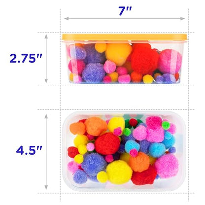 LOLO TOYS Sensory Kit for Toddlers and Kids - Includes 3 Bins with Lids, Play Tools, Sand, Feathers, Clay, Color Beads and Pom Poms Kids Box Fillers (Starter Set)