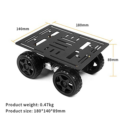 LewanSoul 4WD Smart Chassis Car Kit with Aluminum Alloy Chassis, TT Motor, 66mm Wheels, Robotic Moving Platform (Black, Unassembled)