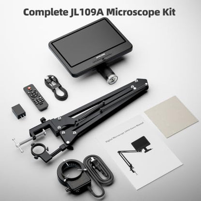 JL109A 10.1" Digital Microscope Full View Coin with Screen, Flex Arm Stand - size: JL109A-Flex Arm Stand
