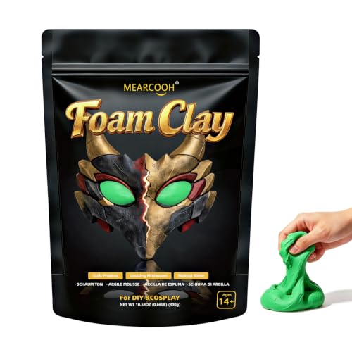 MEARCOOH Modeling air Dry Foam Clay Green Cosplay Magic Clay 300g (10.58oz) - color: Green, size: 300g