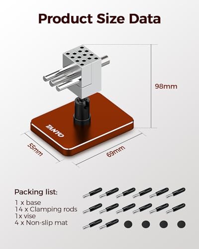 TANYO Mini Bench Vise, Precision 360° Rotating, Table Top Hobby Clamp,Red - color: Red