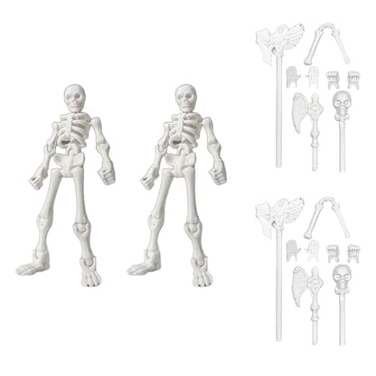Fully Articulated Human Skeleton Action Figure, White, 2Pcs - color: White2pcs