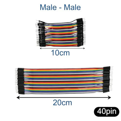240pcs Dupont Wire Kit 10cm and 20cm, Breadboard Jumper Cables 40-Pin M-F/M-M/F-F, Solderless Prototyping Wires in Plastic Storage Box for Arduino Raspberry Pi Electronics Projects - size: 10+20cm 240PCS