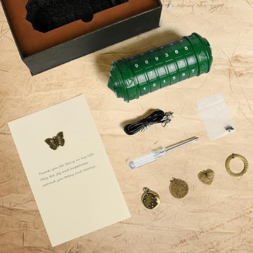 CoEjokno Da Vinci Code Numeric Cryptex Money Puzzle Box for Cash Gift, Jewelry Box with Hidden Compartment, Unique Puzzle Gift for Adults Brain Teaser Valentine’s Day Wedding & Anniversary Present - color: Green