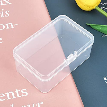 20 Pack Rectangular Mini Clear Plastic Storage Containers - size: 3.35 x 2.17 x 1.38 inch
