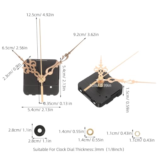 SUPVOX Counter Clockwise Clock Mechanism Replacement Kit with Hands Reverse Wall Clock Movement for DIY Creative Projects 2.16 X 2.16 X 1.18 in