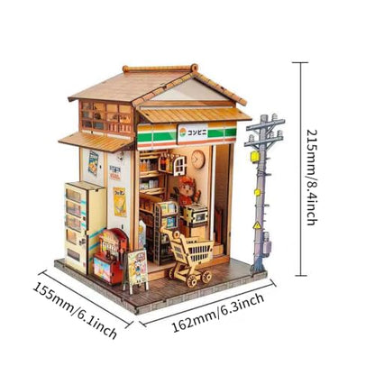 Music Park Book Nook for Adults, 3D Wooden Puzzle Konbini Store with LED - color: Konbini Store