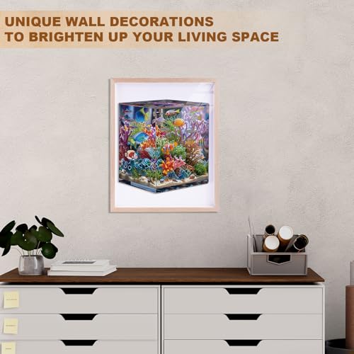 Wooden Puzzles for Adults, 7.7 * 7.4 in 95 pcs Ocean Aquarium Wood Puzzles - color: Ocean Aquarium, size: Small