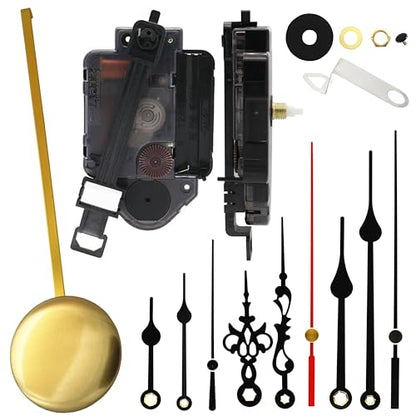 Youngtown Quartz Clock Movement Replacement Kit with Pendulum 17/32" Shaft - size: 17/32 inch total shaft length