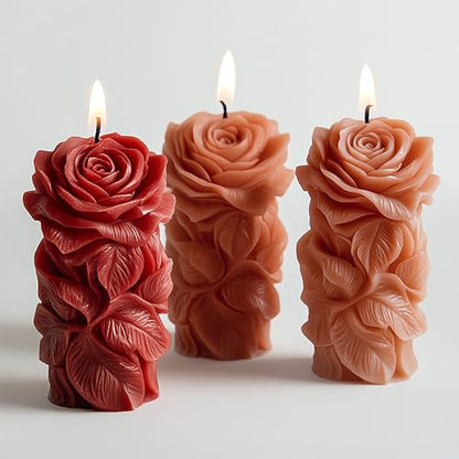 Succulent Flower Silicone Wave Spiral Candle Mold - Silicone Resin Casting Molds for Candle & Resin & Soap Craft Supplies - color: xre-ZW-344