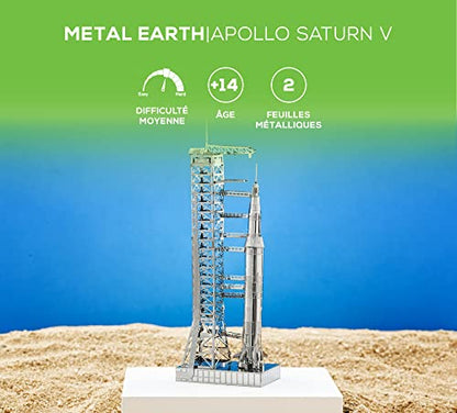 Fascinations Metal Earth Apollo Saturn V with Gantry 3D Metal Model Kit - style: Retro
