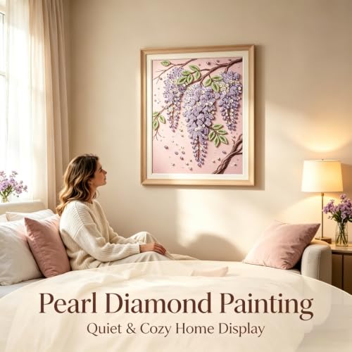 BYGFHLYW Pearl Diamond Painting Kits for Adults,Flower Diamond Art Kits - color: PL70-1