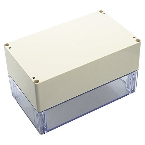 LeMotech ABS Plastic Junction Box Dustproof Waterproof IP65 Electrical Enclosure Box Universal Project Enclosure Grey with PC Transparent Clear Cover 7.9 x 4.7 x 4.4 inch(200 x120 x113 mm) - size: 7.9"x4.7"x4.4"