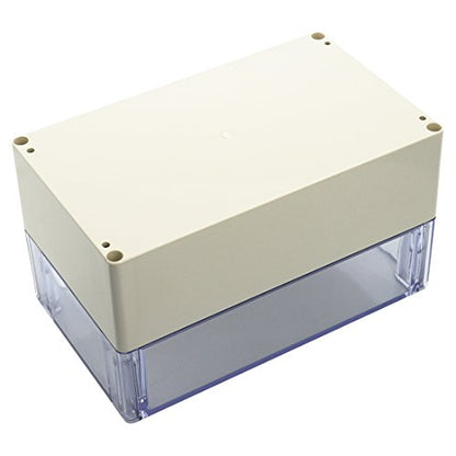 LeMotech ABS Plastic Junction Box Dustproof Waterproof IP65 Electrical Enclosure Box Universal Project Enclosure Grey with PC Transparent Clear Cover 7.9 x 4.7 x 4.4 inch(200 x120 x113 mm) - size: 7.9"x4.7"x4.4"