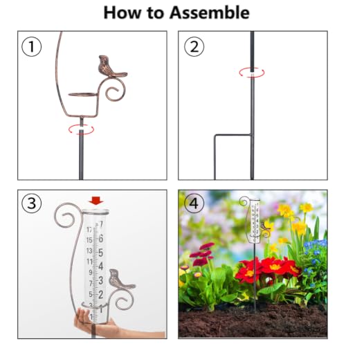 Rain Gauge Outdoor with Glass Tube for Measuring Precipitation - color: Bold-number-Black