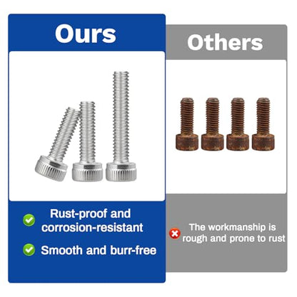 1020Pcs M2 304 Stainless Steel Hex Socket Cap Bolt & Nut Set - size: M2x4/6/8/12/10/16/20-1020Pcs