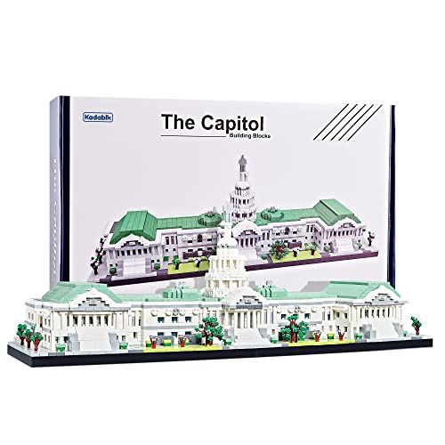 Kadablk Architecture Series Mini Bricks for Adults and Teens,US Capitol Model Construction 3630 PCS,Micro Blocks Set,Landmark Model - color: Capitol
