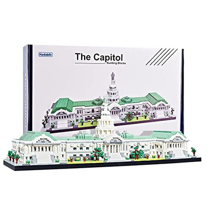 Kadablk Architecture Series Mini Bricks for Adults and Teens,US Capitol Model Construction 3630 PCS,Micro Blocks Set,Landmark Model - color: Capitol