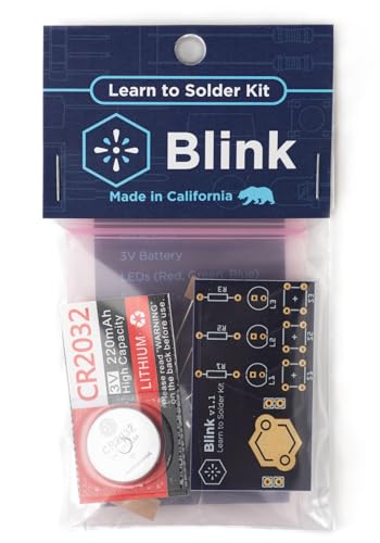 Blink LED Soldering Kit | DIY Electronics Projects for Beginners | Practice for STEM Classes & Events | Science Project Electronic Light Circuit Boards with Battery - size: Individual Pack
