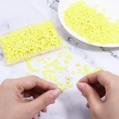 6mm Polymer Clay Beads for Bracelets Making 1000PCS - color: Neon green