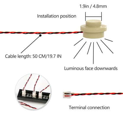 14PCS Building LED Lights 1X1 Circular Dot Compatible with LEGO（Warm ） - color: Warm Light