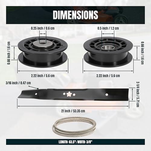 LC221A LC221AH Pulley Belt Rebuild kit Replace 587973001 580364609 587969201 with 586859604 Blade for Husqvarna 22" AWD Lawn Mowers