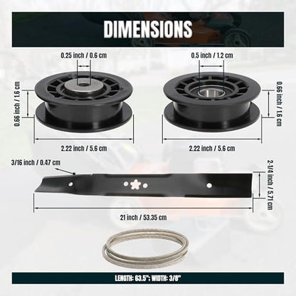 LC221A LC221AH Pulley Belt Rebuild kit Replace 587973001 580364609 587969201 with 586859604 Blade for Husqvarna 22" AWD Lawn Mowers