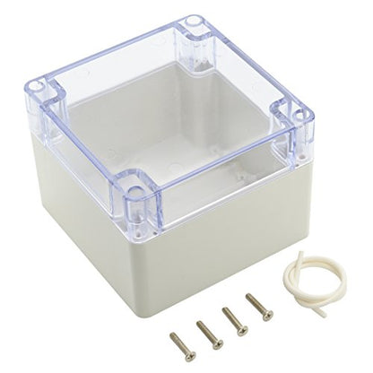 LeMotech ABS Plastic Junction Box Dustproof Waterproof IP65 Electrical Enclosure Box Universal Project Enclosure Grey with PC Transparent Clear Cover 4.7 x4.7 x3.5 inch(120 x 120 x 90 mm) - size: 4.7"x4.7"x3.5"