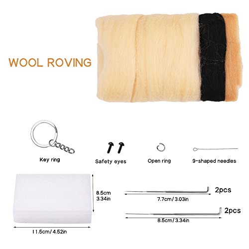 QMNNMA Needle Felting Kits for Beginners, Pug Wool Felting Kit - size: Pug