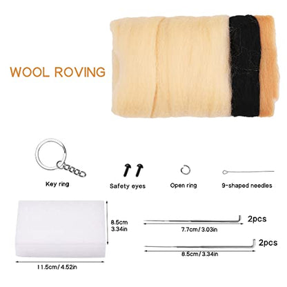 QMNNMA Needle Felting Kits for Beginners, Pug Wool Felting Kit - size: Pug