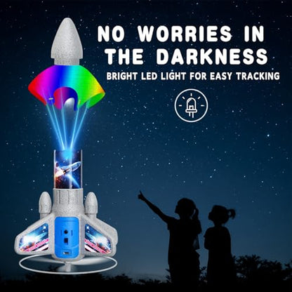 Rocket Launcher for Kids - 200 Ft of Flight Altitude, 2026 New Model Auto Electric Spinner Rocket Toys with Safe Parachute, Easter Birthday Gifts for Boys & Girls Age 6 7 9 10 11 12 8-13 Years Old - color: Universe-new