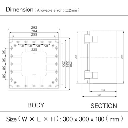 Junction Box IP65 Waterproof ABS Plastic Enclosure Hinged PC Clear Cover Electrical Project Box with Mounting Plate, Wall Brackets, Cable Glands 11.8" x 11.8" x 7.1" - color: Clear Cover, size: 11.8" x 11.8" x 7.1"