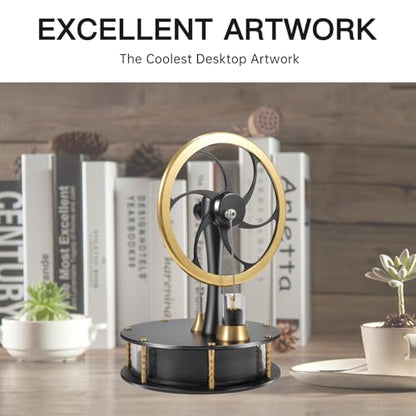 Low Temperature Stirling Engine Classroom Teaching Stirling Engine Kit Steam Heat Educational Model Adult Desktop Educational Toys Brass Aluminum Stirling Engine-HZZ92 Pro Black - color: Pro Black