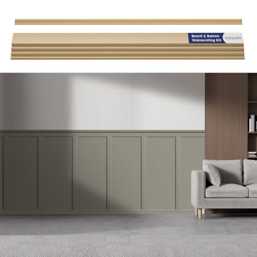 20 Pcs Paintable Board and Batten Wainscoting Kit with 4 Pcs Strips
