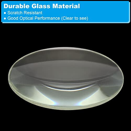 PATIKIL Focal Length Double Convex Lens, 2 Pack 40mm Diameter 6mm Height Glass Optically Polished Round Edges Lens for Physics Experiment, Clear