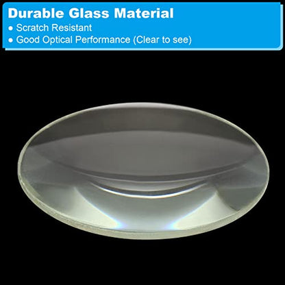 PATIKIL Focal Length Double Convex Lens, 2 Pack 40mm Diameter 6mm Height Glass Optically Polished Round Edges Lens for Physics Experiment, Clear