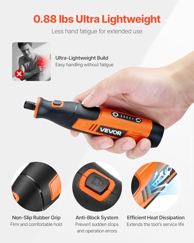 VEVOR 73-Piece Cordless Rotary Tool Kit, DC4V Portable Mini Power Rotary Tool, 5-Level Speed 7000-20000 RPM Multi-Purpose DIY Tools for Engraving, Sanding, Polishing, Carving, Cutting, DIY Crafts - style: 73PCS